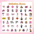 Collezione di 50 adesivi cartoon con donne in cantiere e slogan motivazionali per lavoratrici. - Serie PMS375 / 50 Fogli/Pacchetto