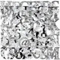 Intricate monochrome floral alphabet and number stickers for DIY scrapbook decoration - 50 Pcs Letters and Numbers TJ019