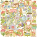Aesthetic gold foil tulip PET stickers for DIY scrapbooking and journaling decoration. - 50 Pcs Tulip Secret Whispers TJ011