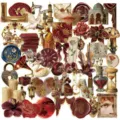 Close-up detail van 50 vintage Europese hofstijl PET-stickers met luxe goudfolie afwerking - 50 vellen vintage Europese paleisstijl