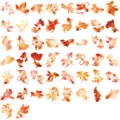 Detailed decorative goldfish PET stickers for scrapbooking and DIY journal projects - Lucky Koi (Foil Stamping)