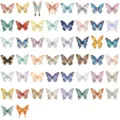 Collection of 50 gemstone butterfly PET stickers for DIY craft and journal decoration. - AI Gem Butterfly (Foil Stamping)