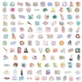120 pieces cartoon beauty and skincare themed stickers for laptop and phone cases - Non-Repeating Patterns / 120 Pieces/Pack