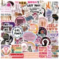 Set van 50 feministische roze graffiti-stickers voor DIY laptop- en flesdecoratie - 50 vel feminismestickers