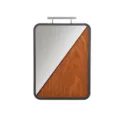 Double-sided pure titanium and wheat fiber cutting board with metal handle for kitchen - Pure Titanium + Ebony F01T