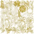 Detail view of 50 minimalist gold foil PET floral stickers for journal DIY decor - 50 Pcs ElegantFloral Style TJ012