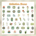 Présentation détaillée de 50 autocollants vintage aux motifs floraux et forestiers - 50 Pièces/Paquet