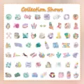 60 pcs aesthetic skincare and makeup stickers for DIY journaling and decoration. - 60 Cards / PMS445 Series