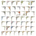 Collection of various vintage floral corner stickers for scrapbooking and DIY crafts. - Flower Photo Frame (SLP181) / 50 Sheets