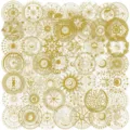 Detailed view of 50pcs gold-stamped PET stickers with celestial sun and moon motifs - 50 Pcs MagicMoon Style TJ006