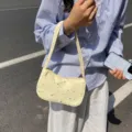 Elegante bolso de hombro amarillo con dulce estampado de estrellas para uso diario - Amarillo