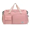 Bolsa de deporte rosa duradera con separación seco-húmedo para viajes y gimnasio - Rosa