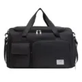 Bolsa de deporte negra grande con compartimento para zapatos y separación seco-húmedo - Negro