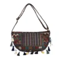 Bolso bandolera tejido de estilo étnico vintage con borlas de colores para mujer - Estilo 6