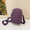 Bolso bandolera de nylon morado impermeable y funda compacta para móvil de mujer - Púrpura