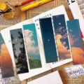 Set of aesthetic landscape bookmarks featuring moon and sunset scenery with quotes - 30 Sheets