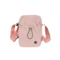 Lichtgewicht roze nylon crossbody telefoontashoesje met verstelbare schouderriem - Lotusroze