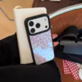 Coque iPhone à motif léopard rose vintage avec détail de bordure noire protectrice - 17promax / Noir Léopard Vert Raisin