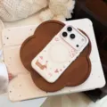 Custodia magnetica bianca per iPhone con disegni di cani e cornice fotocamera rosa - Bianco Pera Magnetico (Animali Felici) / iPhone 18 Pro Max