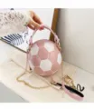 Bolso bandolera creativo con forma de balón de fútbol rosa y blanco - Forma de fútbol / Rosa