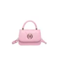 Elegante rosa gesteppte Mini-Handtasche mit stilvollem goldfarbenem M-Logo und Riemen. - Rosa