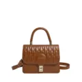 Elegante bolso bandolera acolchado marrón con asa y cierre dorado para mujer estilo - Marrón