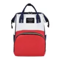 Mochila para pañales multifuncional de gran capacidad con diseño rojo y blanco - Color Mixto