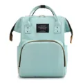 Mochila pañalera verde menta elegante para mamás, bolso multifuncional grande. - Verde