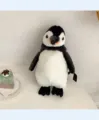 Süßer Plüsch-Pinguin-Rucksack mit weichem schwarz-weißem Fell, ideal für Studenten. - S / Schwarz