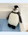 Süßer Plüsch Pinguin Rucksack mit weichem schwarz-weißem Fell für den Winterstyle - L / Schwarz