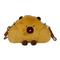 Cute plush Capybara croissant crossbody bag for kids and girls with soft fur texture - Style 1 (Croissant Shape)