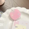 Close-up of a sweet pink apple-shaped epoxy resin phone grip accessory on a white plate - Base Only (Without Top Part) / Sweet Pink Apple