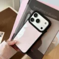Coque magnétique rose pour iPhone avec motif d'étoiles circulaires au dos brillant - Style Étoile Rose Dorée / iPhone 17 Pro Max / Noir
