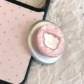 Coque de téléphone rose à motifs d'étoiles avec support de miroir mignon en forme d'ours - Support Magnétique Ours en Nacre Rose Uniquement / Pièce Unique / Rose
