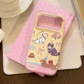 Detailansicht einer süßen iPhone-Hülle mit entzückenden Welpen- und Kätzchen-Illustrationen - Magnetischer Bunter Zoo