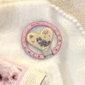 Niedlicher Katzen- und Herz-Handy-Ringhalter in hübschem Rosa- und Creme-Finish - Rosa Haustier-Katze Herz-Magnetständer
