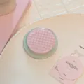 Support de téléphone rond à carreaux rose et blanc avec finition brillante pour mobile - Support Unique / Grille Rose (Anneau Vert Cyan) Support Magnétique