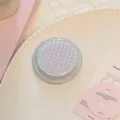 Support de téléphone pliable rond esthétique avec motif à carreaux vichy lilas et blanc pastel - Support Unique / Grille Violette (Anneau Bleu Clair) Support Magnétique