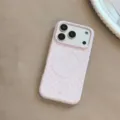 Κομψή παστέλ ροζ μαγνητική θήκη iPhone με λευκά πουά και ενσωματωμένη προστασία φακού - Dusty Pink Πουά / iPhone 17 Pro Max
