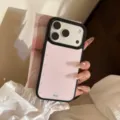 Détail d'une coque iPhone magnétique rose avec strass élégants et le logo de Bonne. - Coque Magnétique Noire, Anneau Strass Rose Doré / Pour Huawei Mate 60 Pro/Pro+