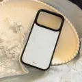 Coque iPhone élégante bleu clair nacré avec cadre noir et accents de clous décoratifs - Noir Magnétique Anneau Strass Bleu Doré / Pour Huawei Mate 60 Pro/Pro+