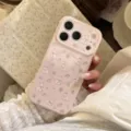 Close-up of pink iPhone case featuring cute rabbit illustrations and MagSafe magnetic ring - Purple Mushroom Bunny (Phone Case Only) / 17 Pro Max Precise Hole / Guava Pink