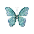 Elegante spilla a farfalla con strass blu scintillanti accessorio di moda donna - Blu