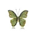 Spilla a farfalla con strass verdi scintillanti per accessori abbigliamento - Verde