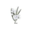 Elegant lily of the valley brooch featuring soft green leaves and lustrous white pearls - Lily Of The Valley Style (LX-10330) / Green