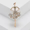 Elegante spilla da ballerina dorata con strass scintillanti per decorazione vestiti. - Stile Ragazza Di Balla (0862) / Oro