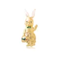 Vintage goldene Hasenbrosche mit Osterkorb-Zubehör - Frau Hase