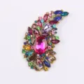 Broche vintage de cristal y diamantes de imitación coloridos con piedras de colores - Rosa Aurora