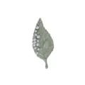 Elegante broche de hoja verde de estilo vintage con perlas blancas para ropa de mujer - Estilo Lámina Foliar (LX-10326) / Verde
