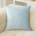 Soft light blue throw pillow cover with elegant piped edges for living room sofa - Light Blue Zircon